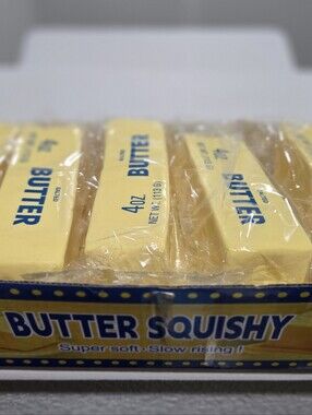 (2) Yellow Butter Slow-Rising Stress Toy
